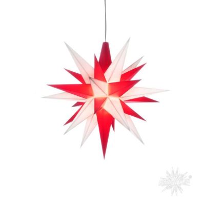 A4 weiss und rot Kunststoff Herrnhuter Stern für Außen und Innen | 30407